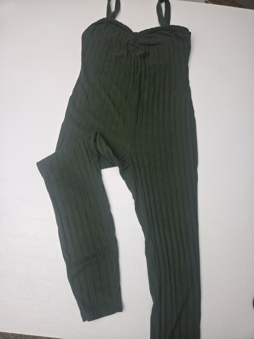 Fashion Nova Ribbed Olive Green Jumpsuit